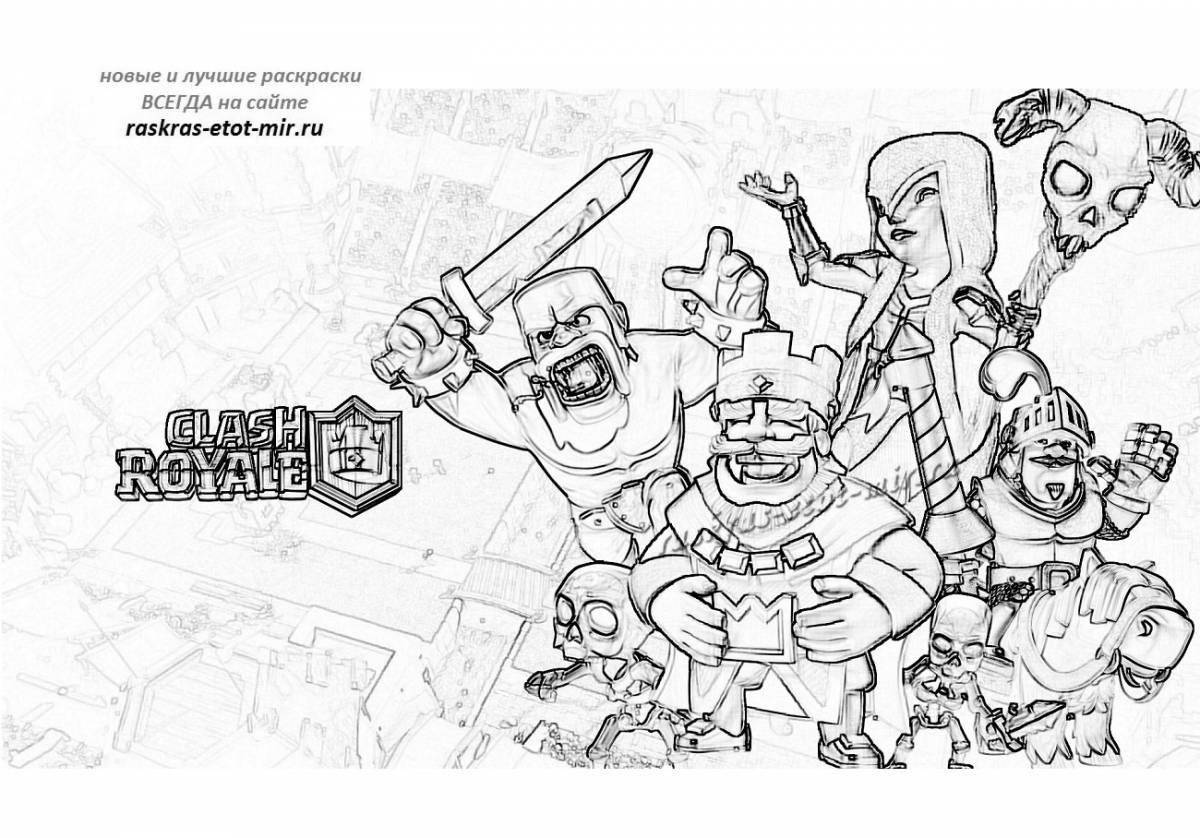 Bright clash royale arena coloring page