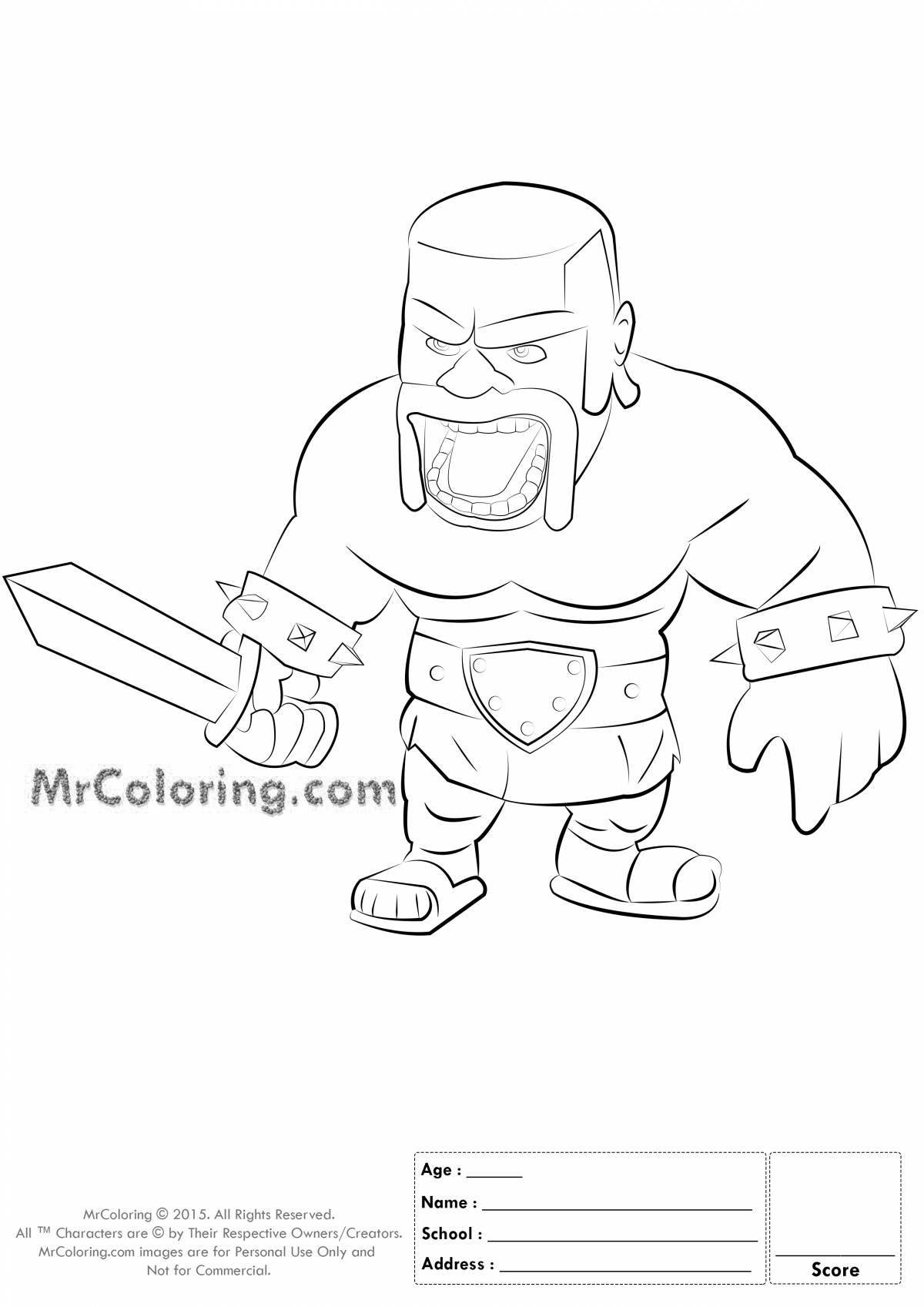 Playful clash royale arena coloring page