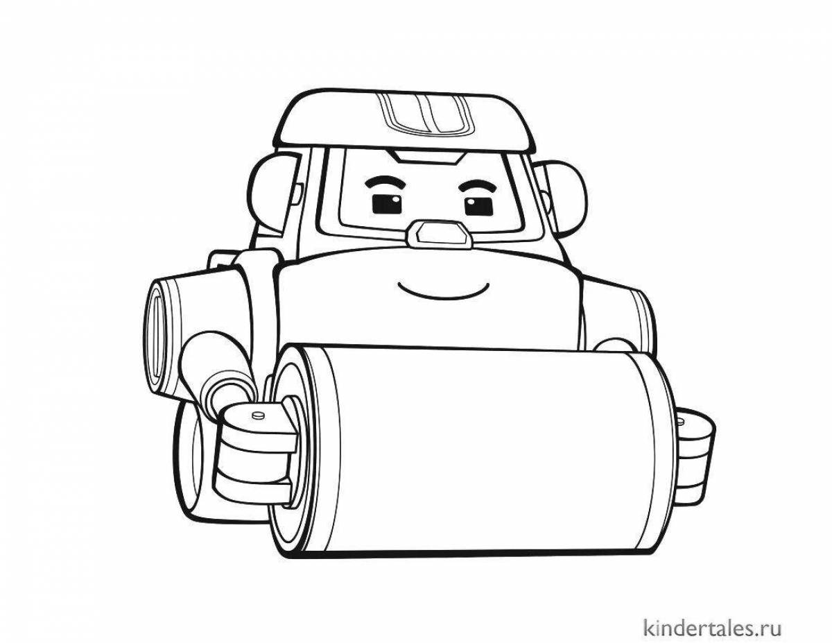 Mark robocar poly playful coloring page