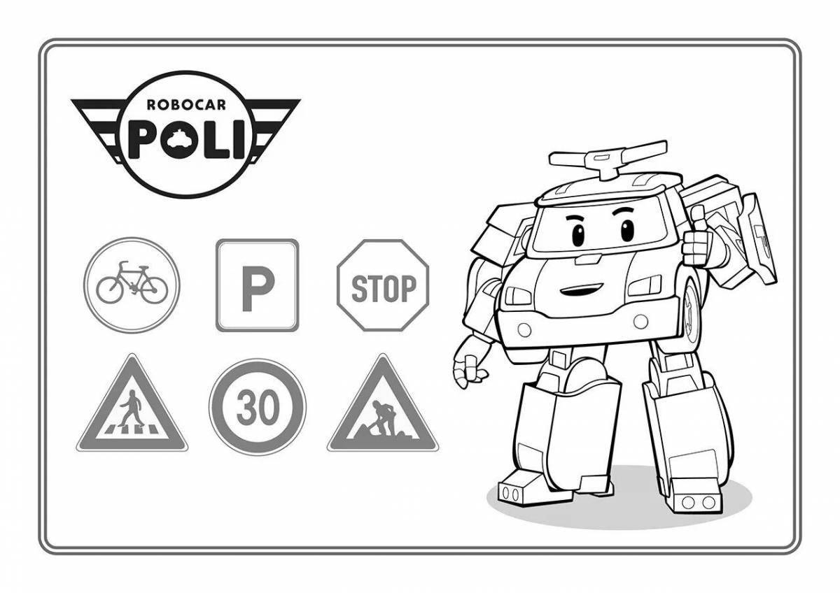 Coloring book fabulous mark robocar poly