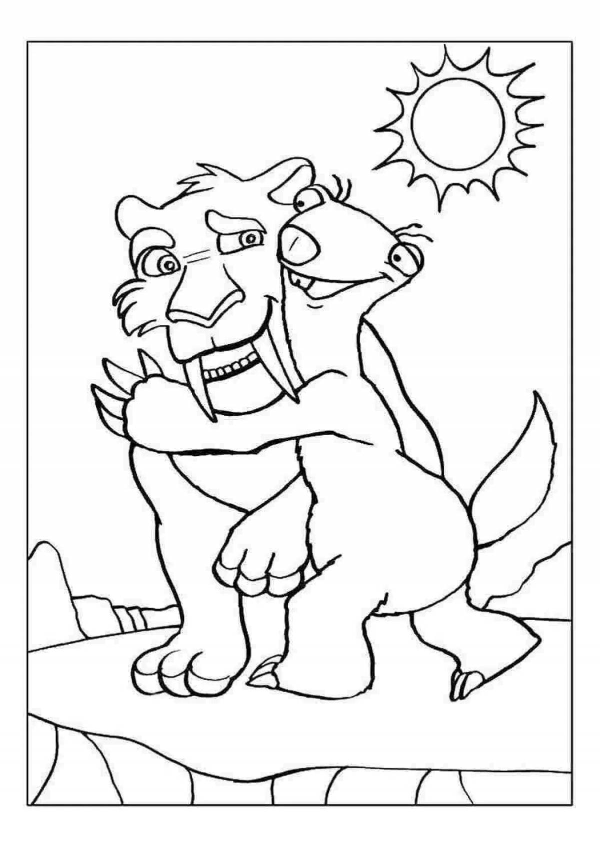 Lovely diego ice age coloring page