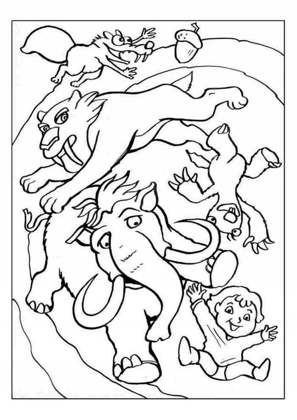 Funny diego ice age coloring book