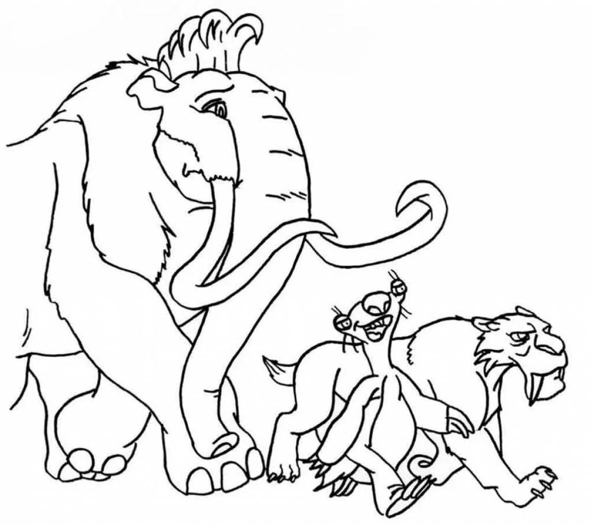 Coloring page festive diego ice age