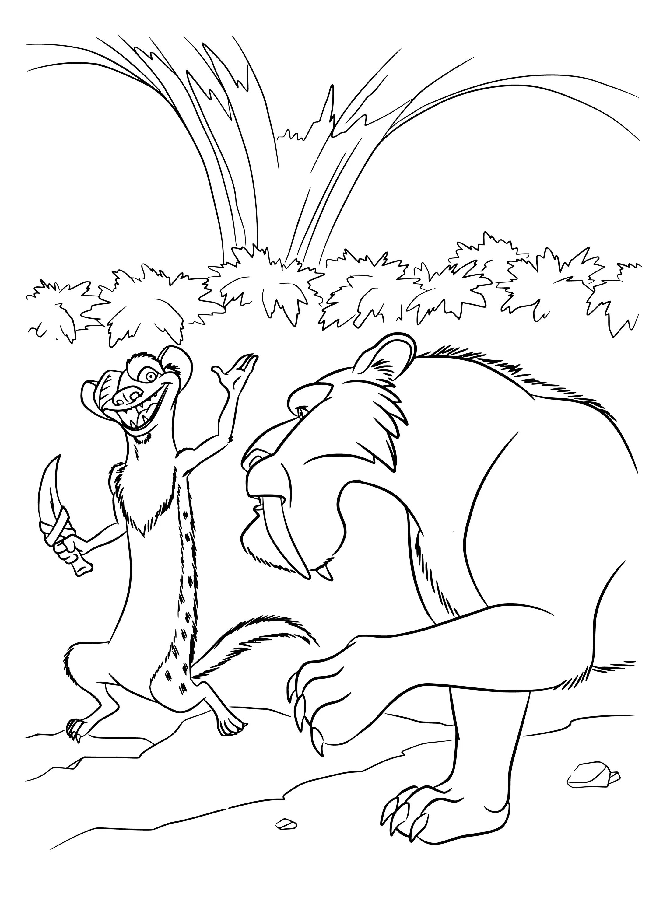 Rampant diego ice age coloring page