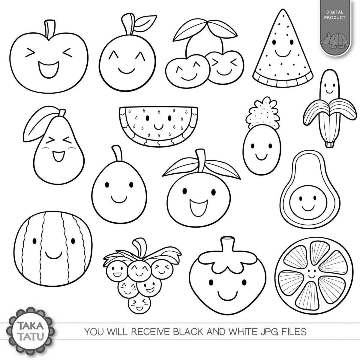 Joyful avocado coloring page