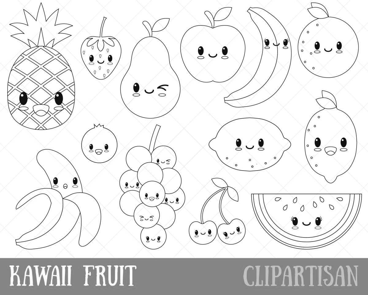 Happy avocado coloring page