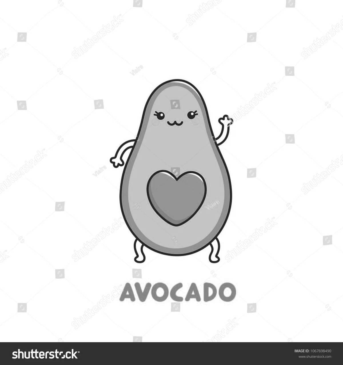 Amazing avocado coloring page