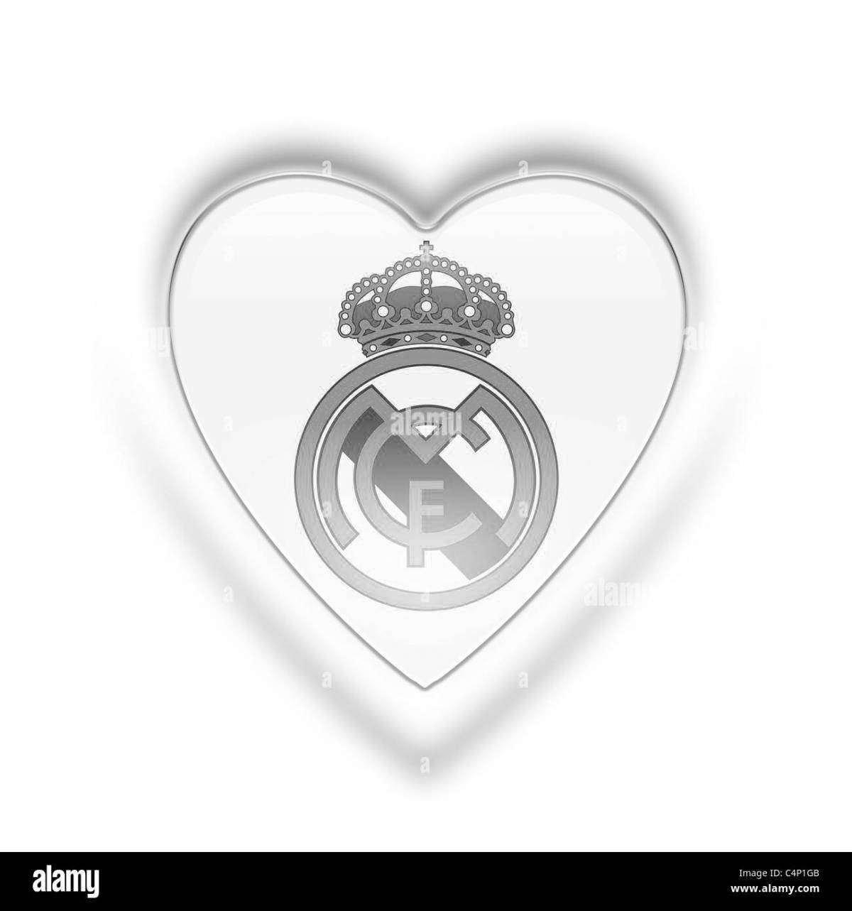 Photo Radiant coloring page real madrid emblem