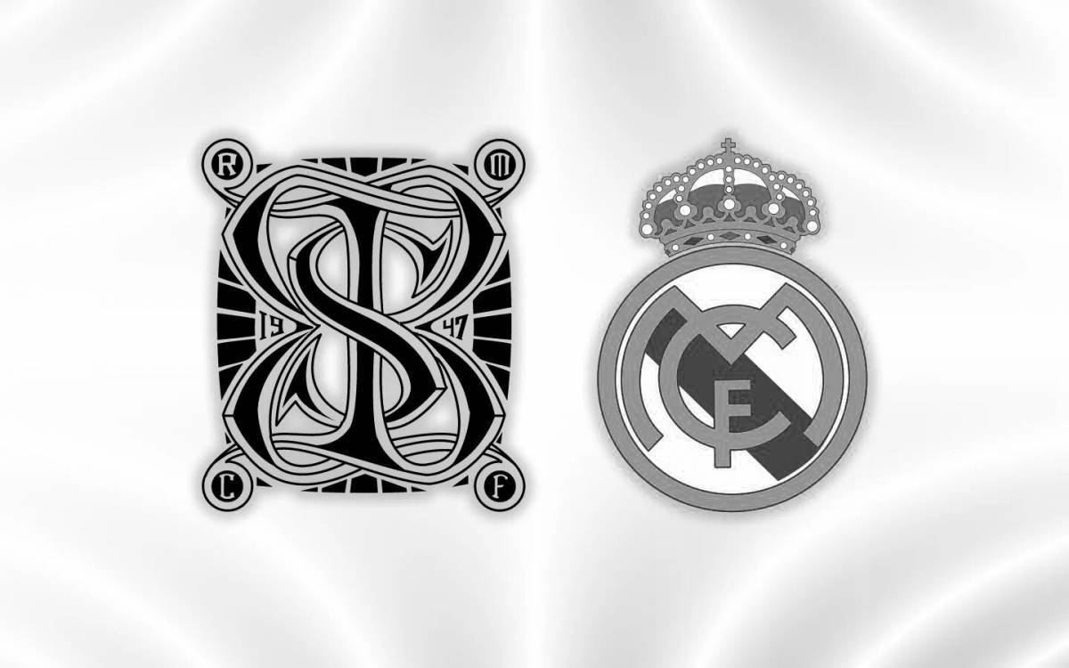 Photo Radiantly coloring page real madrid emblem