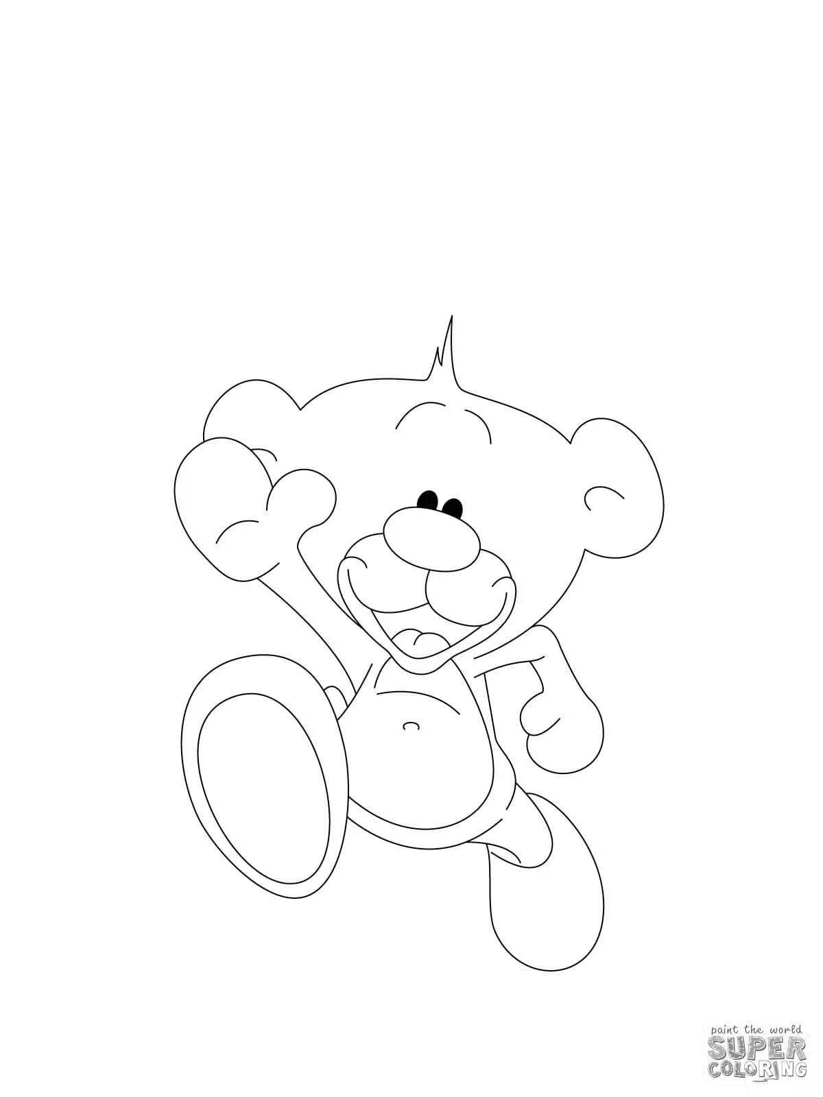 Fancy coloring teddy bear