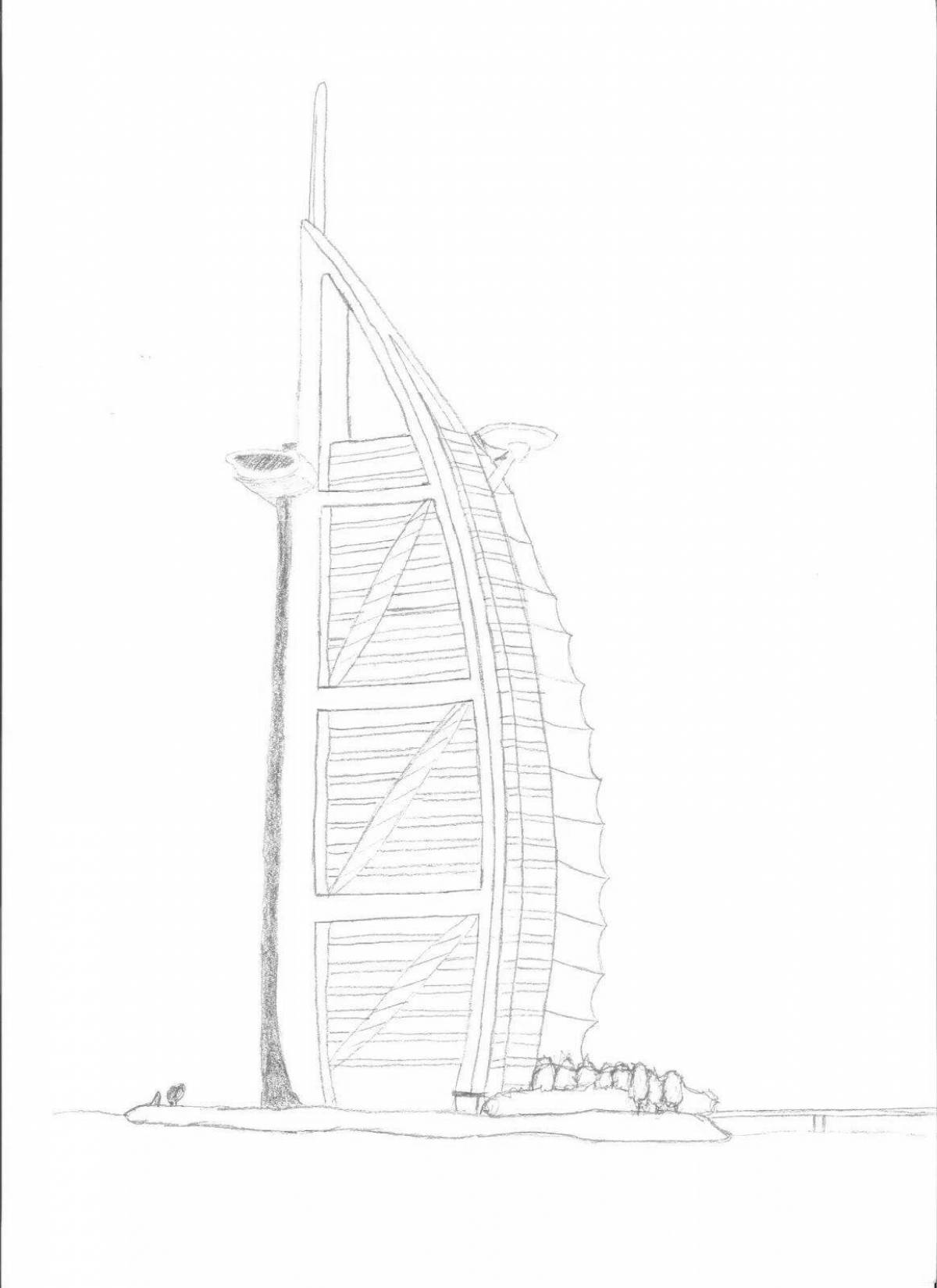 Luxury burj al arab coloring book