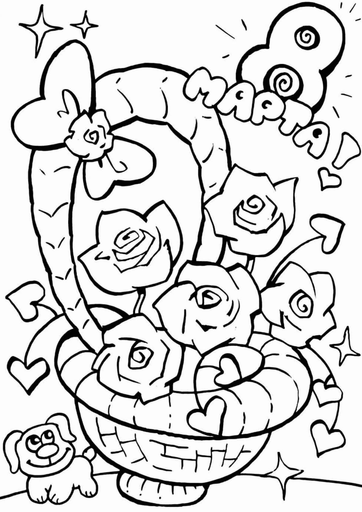 Happy coloring flowers March 8