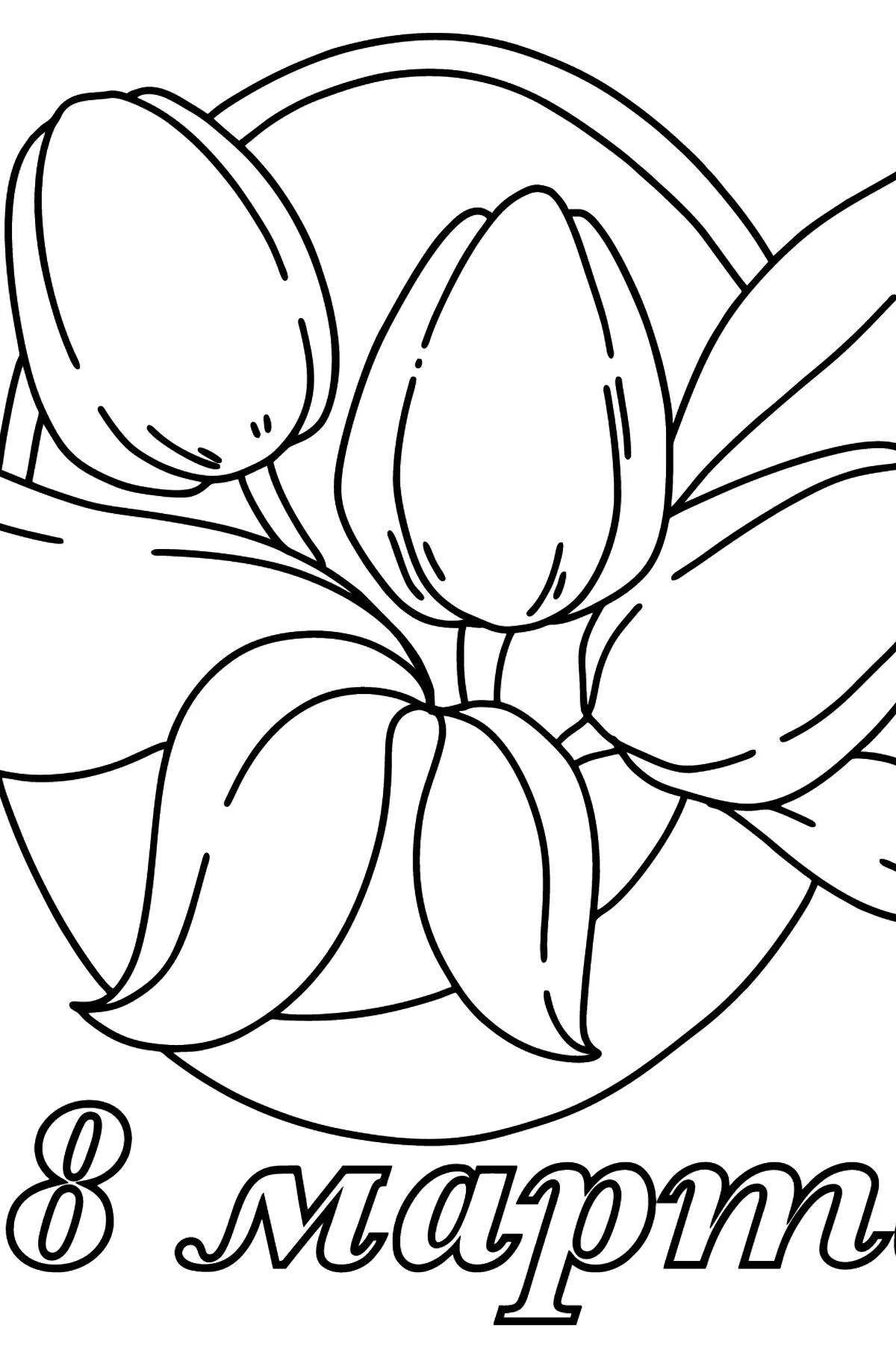 Fun coloring flowers March 8