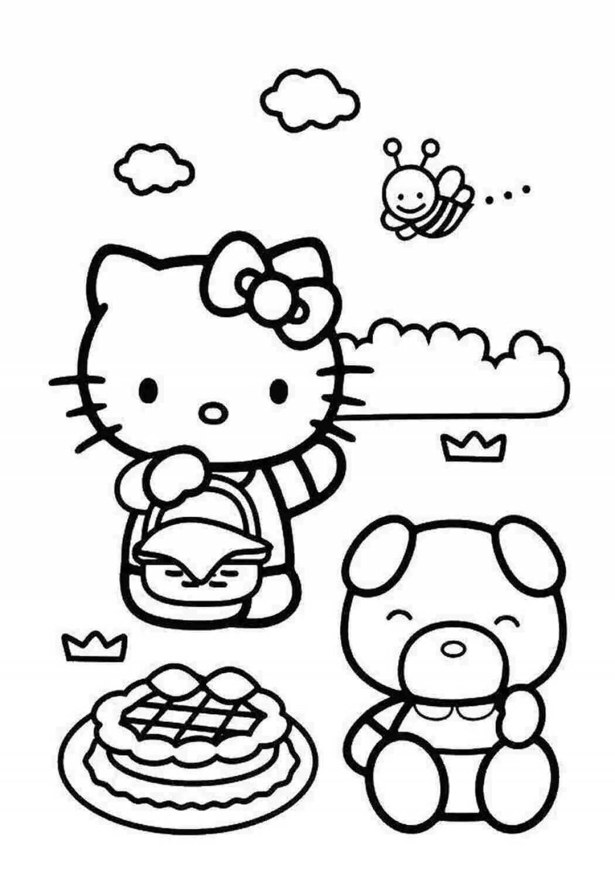 Hello kitty fun coloring book