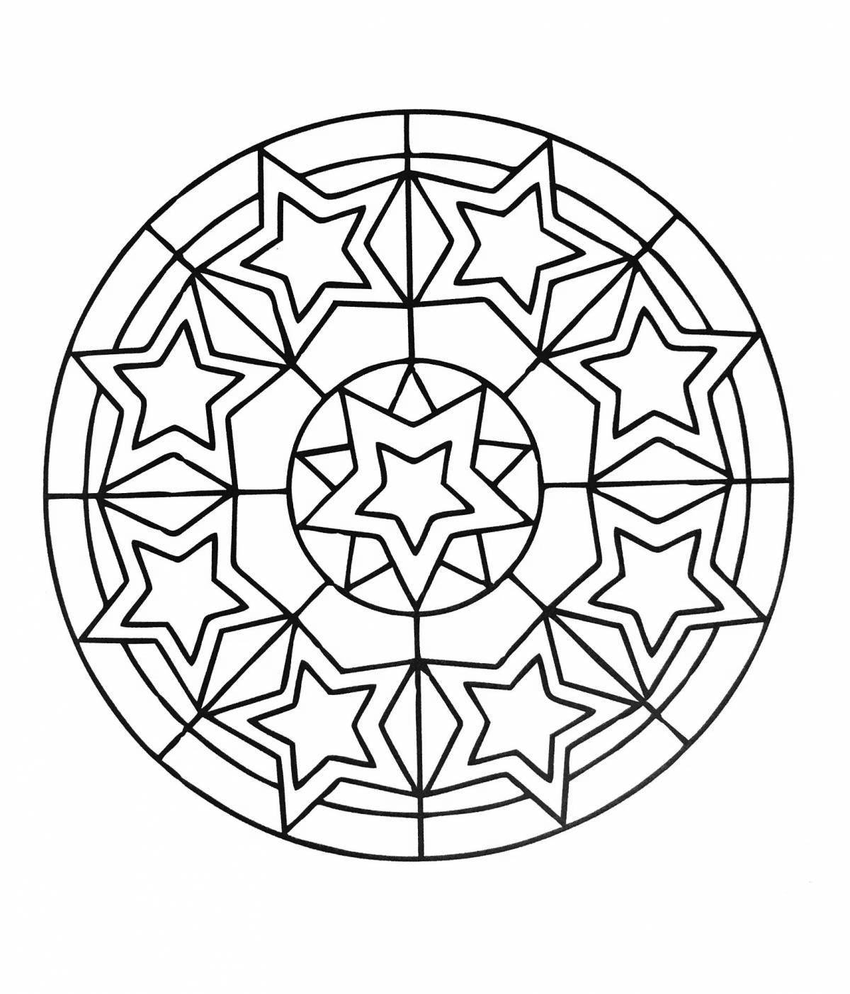 Playful circle coloring page