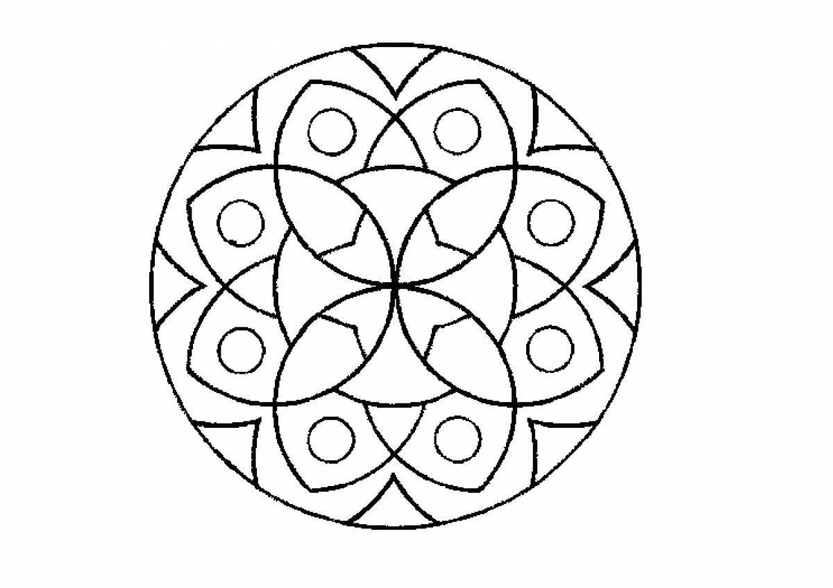 Coloring page with shiny circles