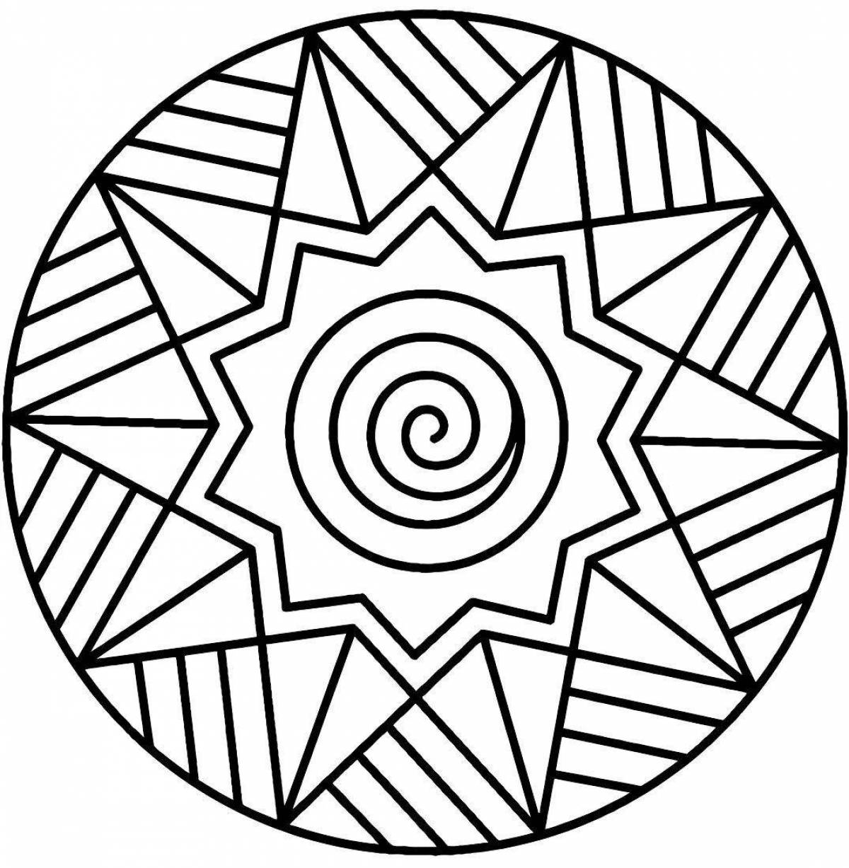 Exquisite circular pattern coloring page