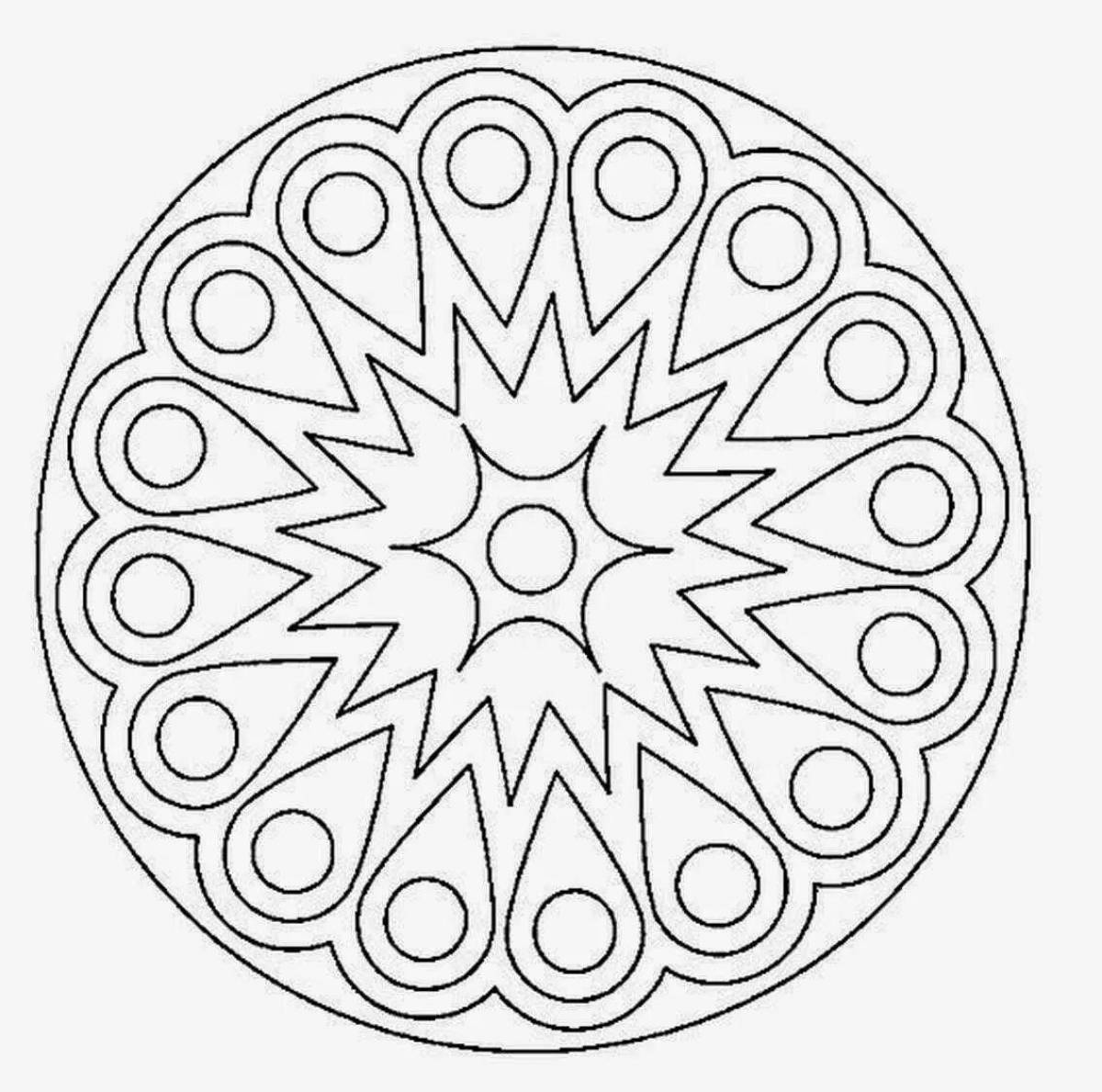 Coloring page with gentle circular pattern