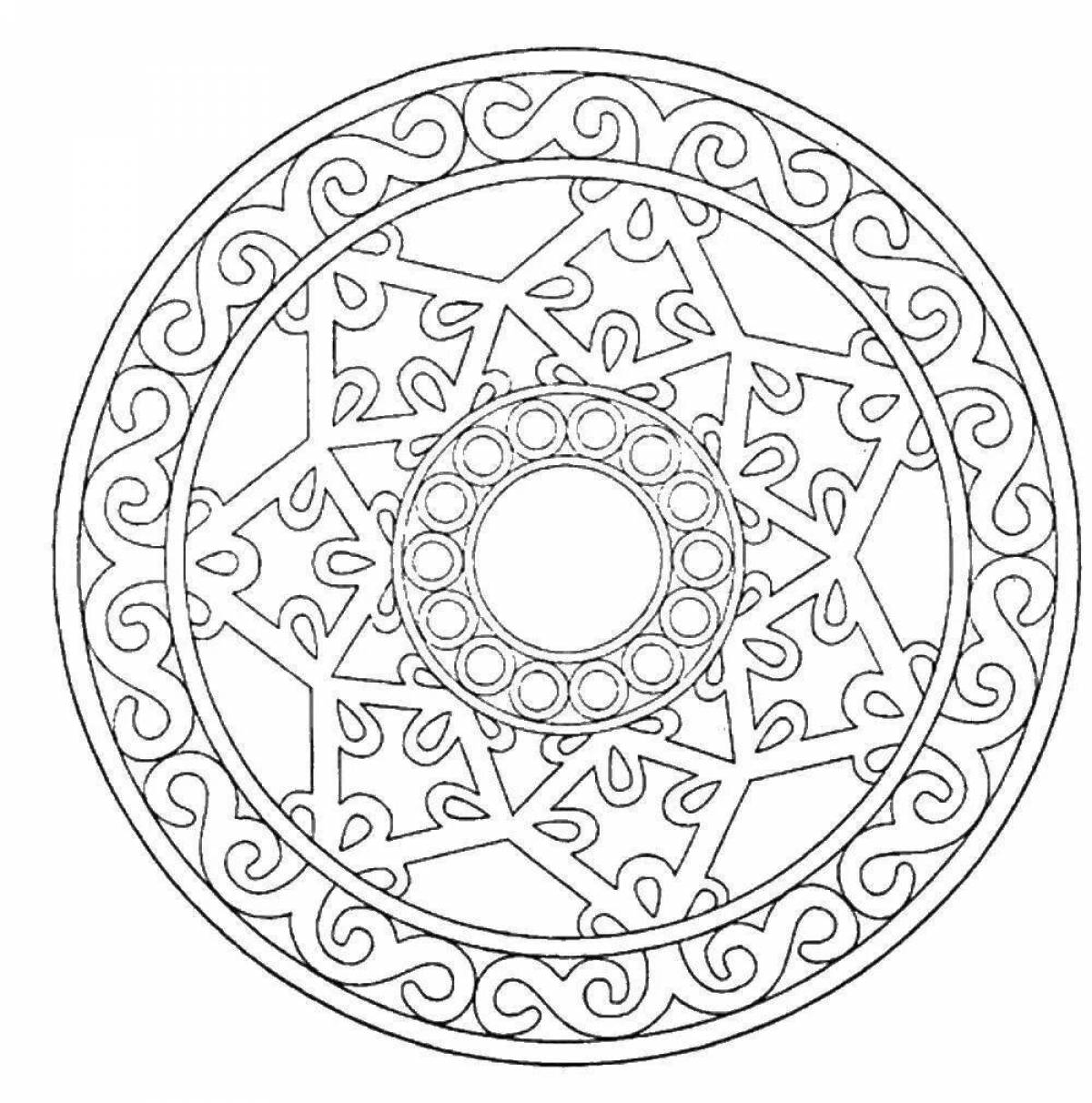 Fancy circle coloring page