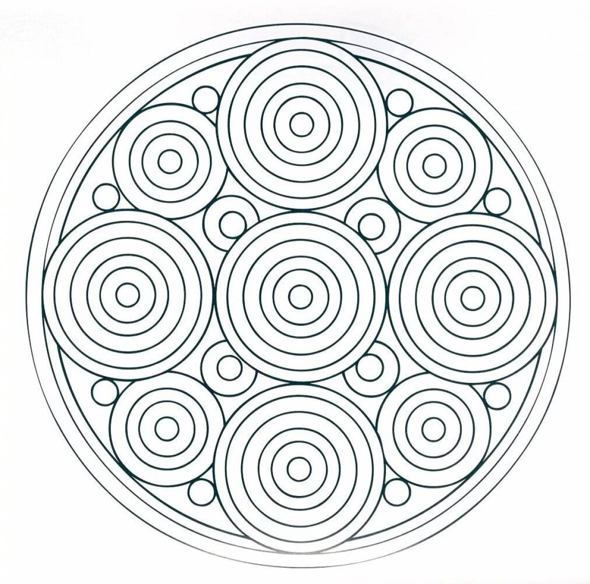 Fancy circle coloring page