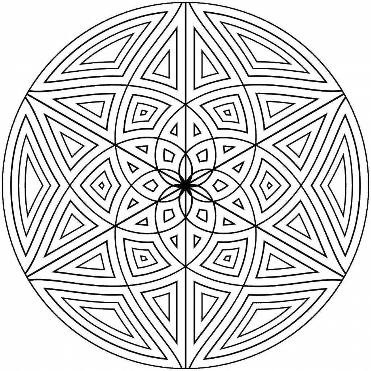 A coloring page with an attractive circular pattern