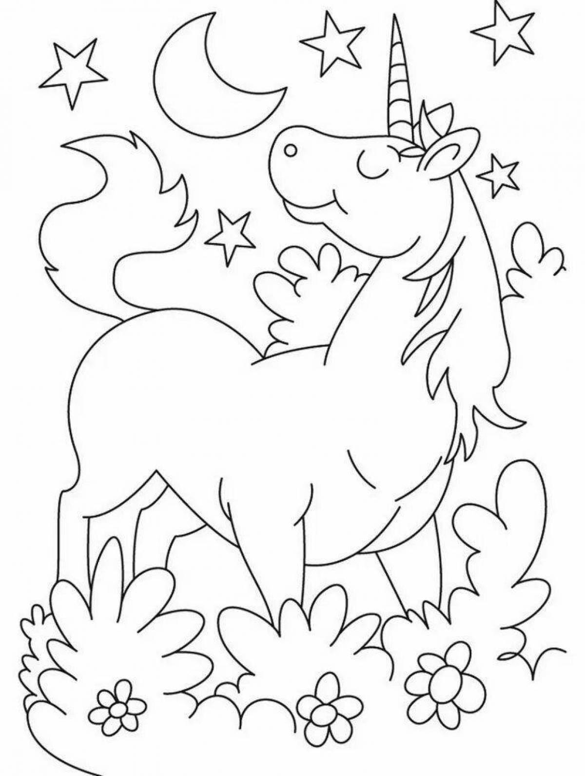 Unicorn fantasy coloring book for kids
