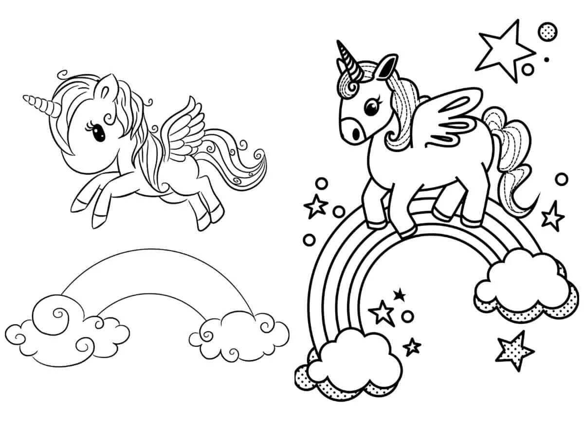 Exotic unicorn coloring book for kids