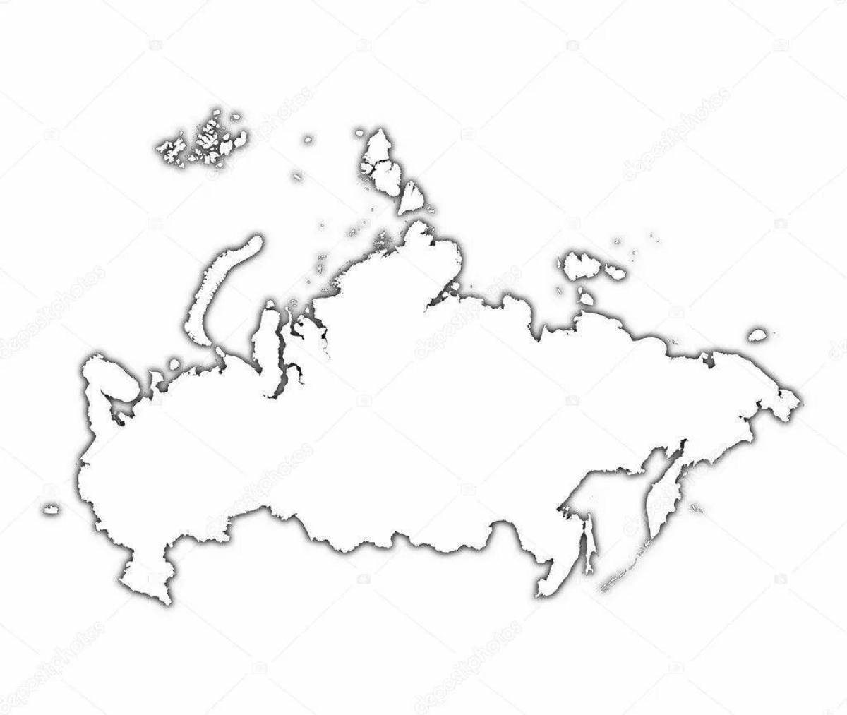 Exciting coloring outline map of russia
