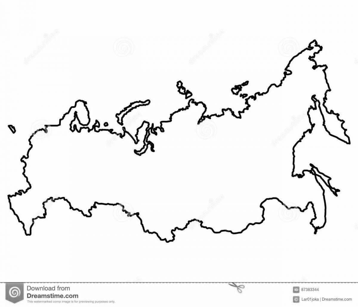 Photo Coloring page attractive outline map of russia