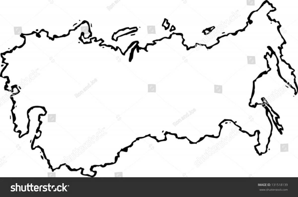 Coloring page outline map of great russia