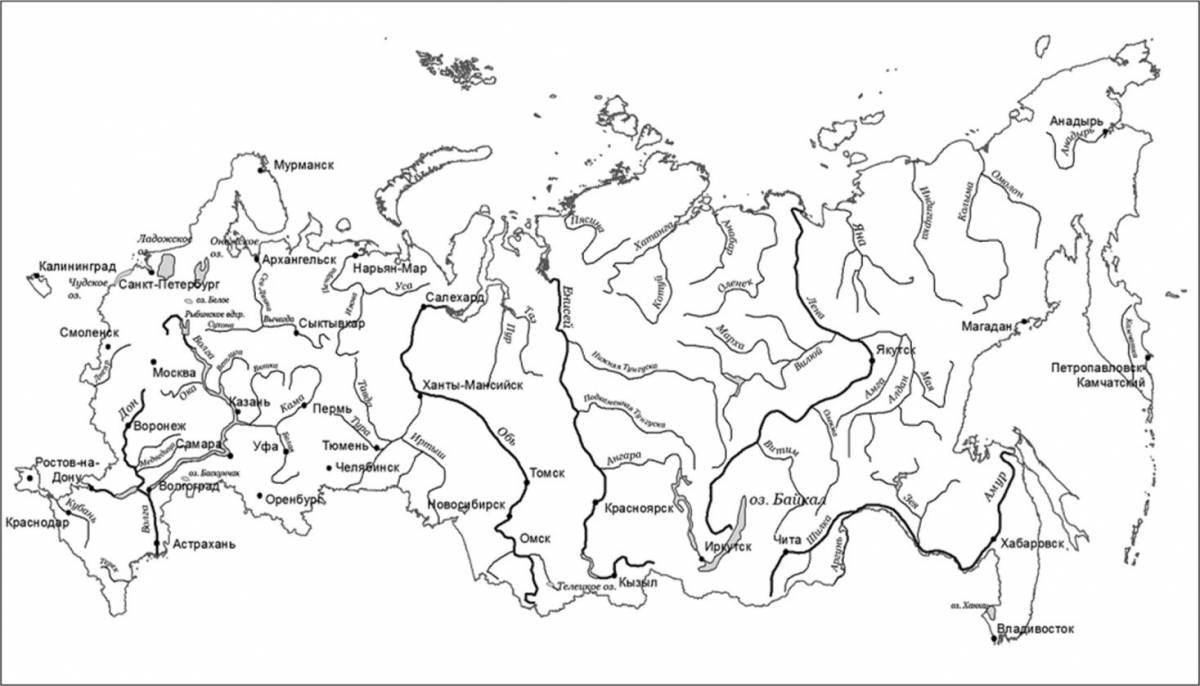 Coloring page outline map of glorious russia