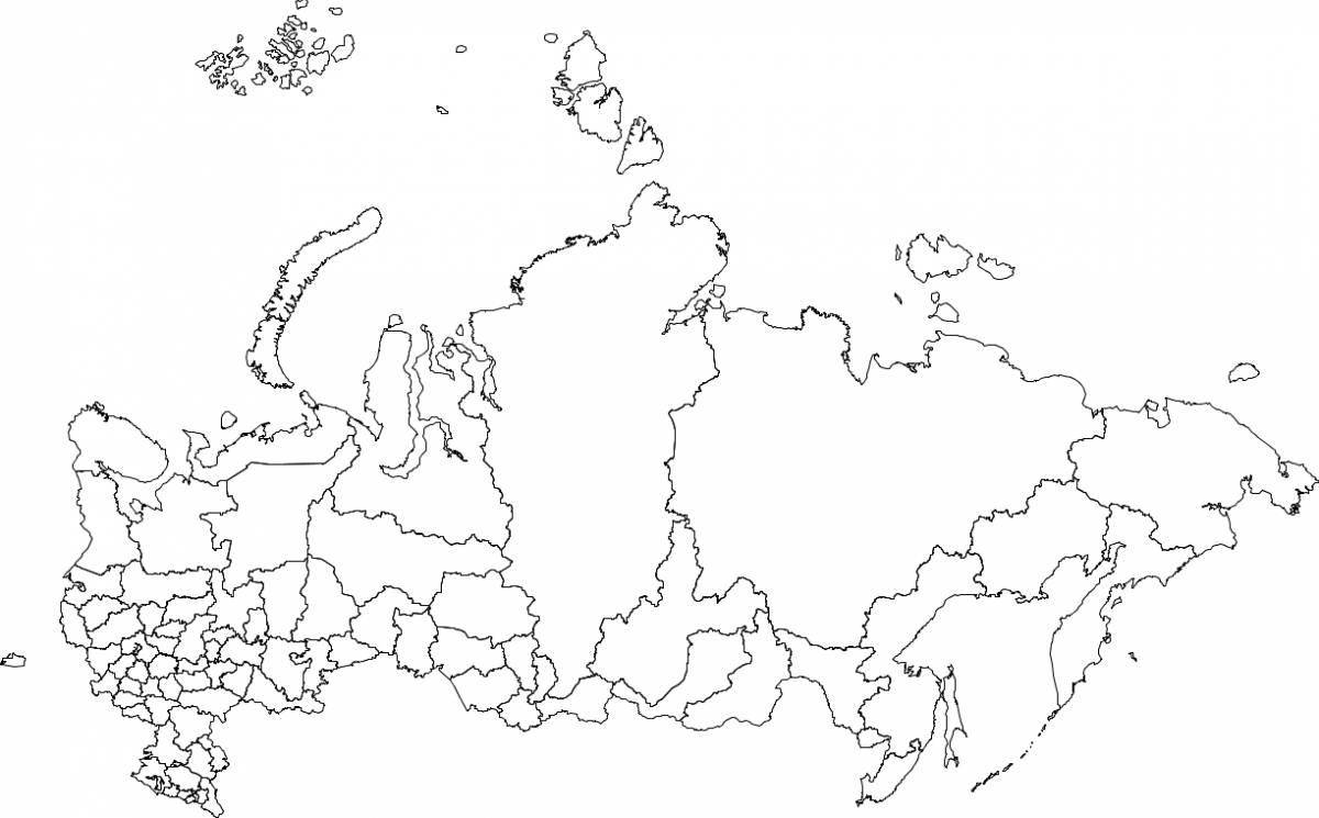 Coloring page trendy outline map of russia