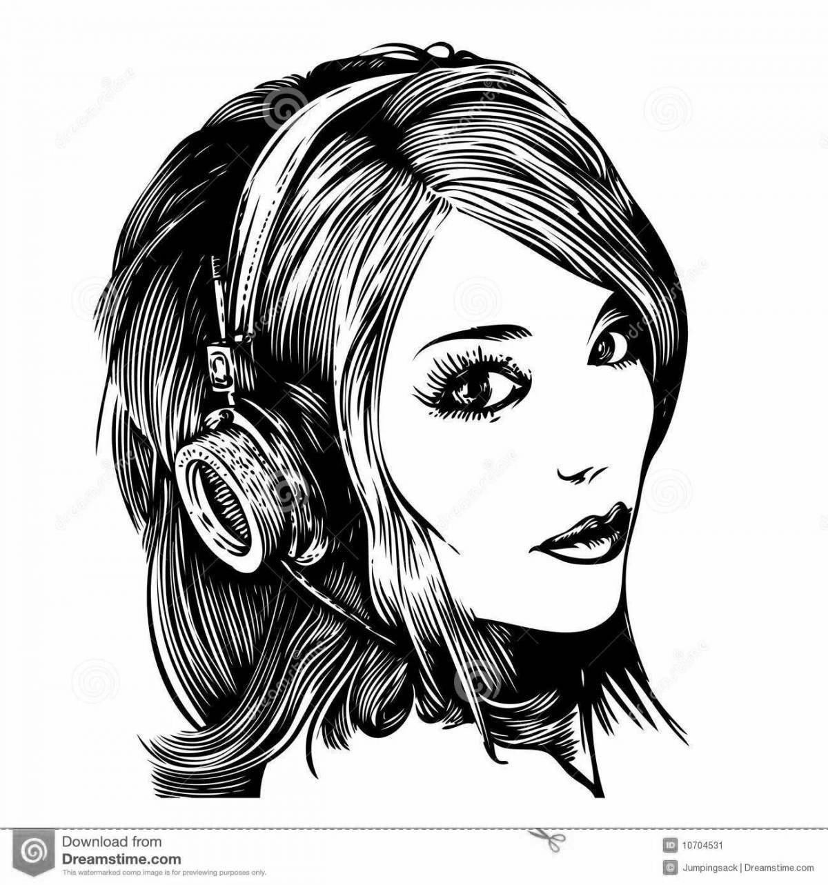 Girl with headphones #1