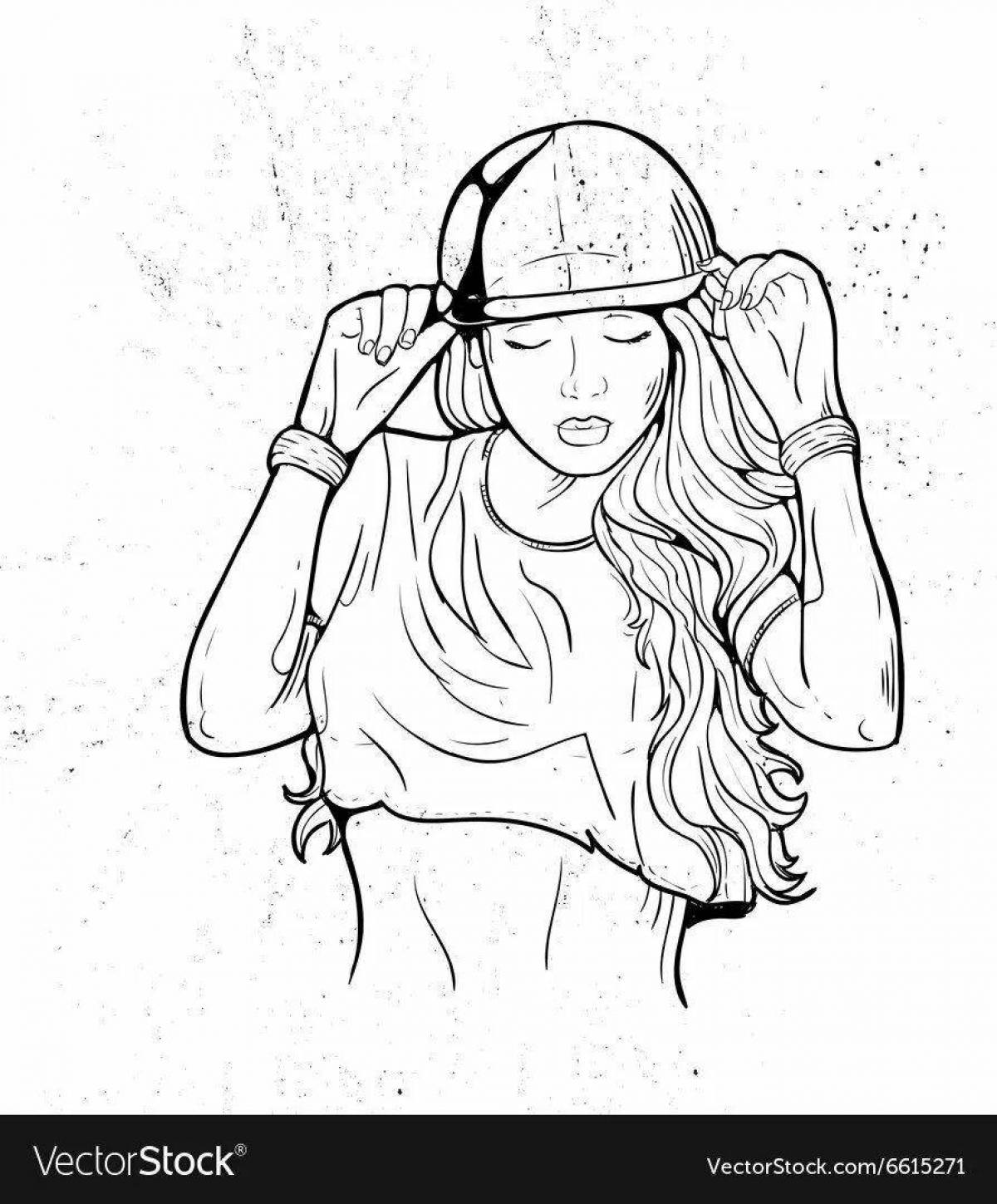 Girl wearing headphones #3