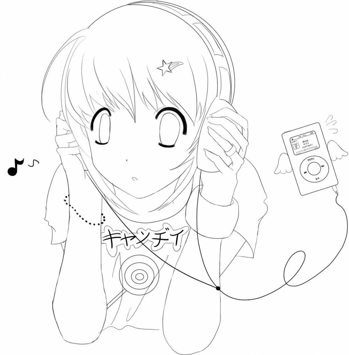 Girl with headphones #11