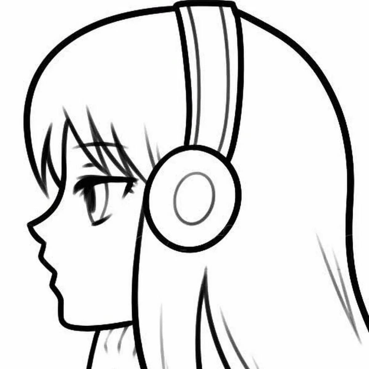 Girl with headphones #12