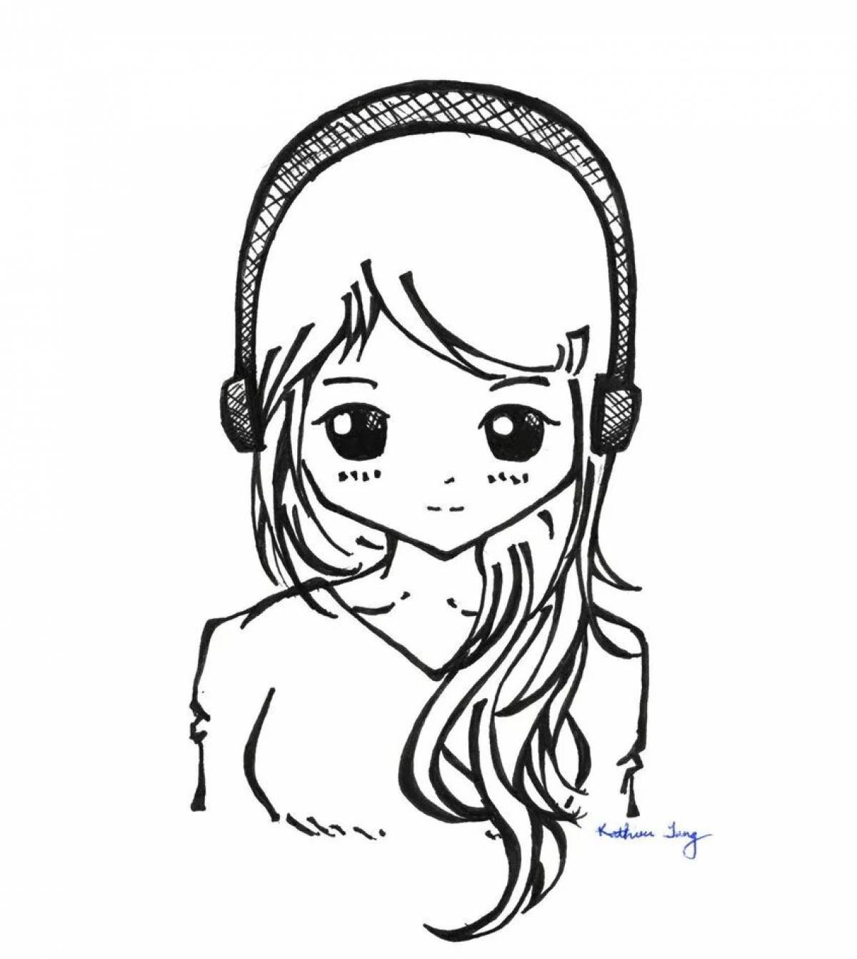 Girl with headphones #13