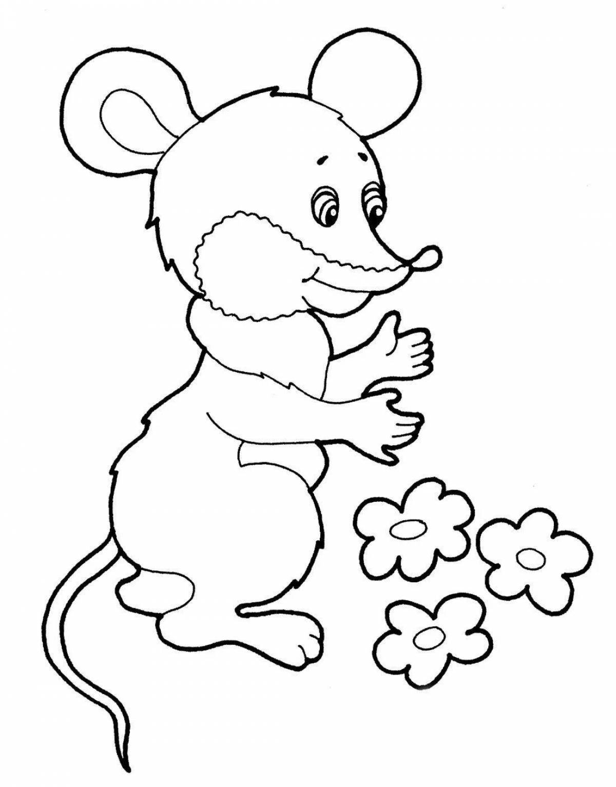 Joyful mouse and bear coloring book