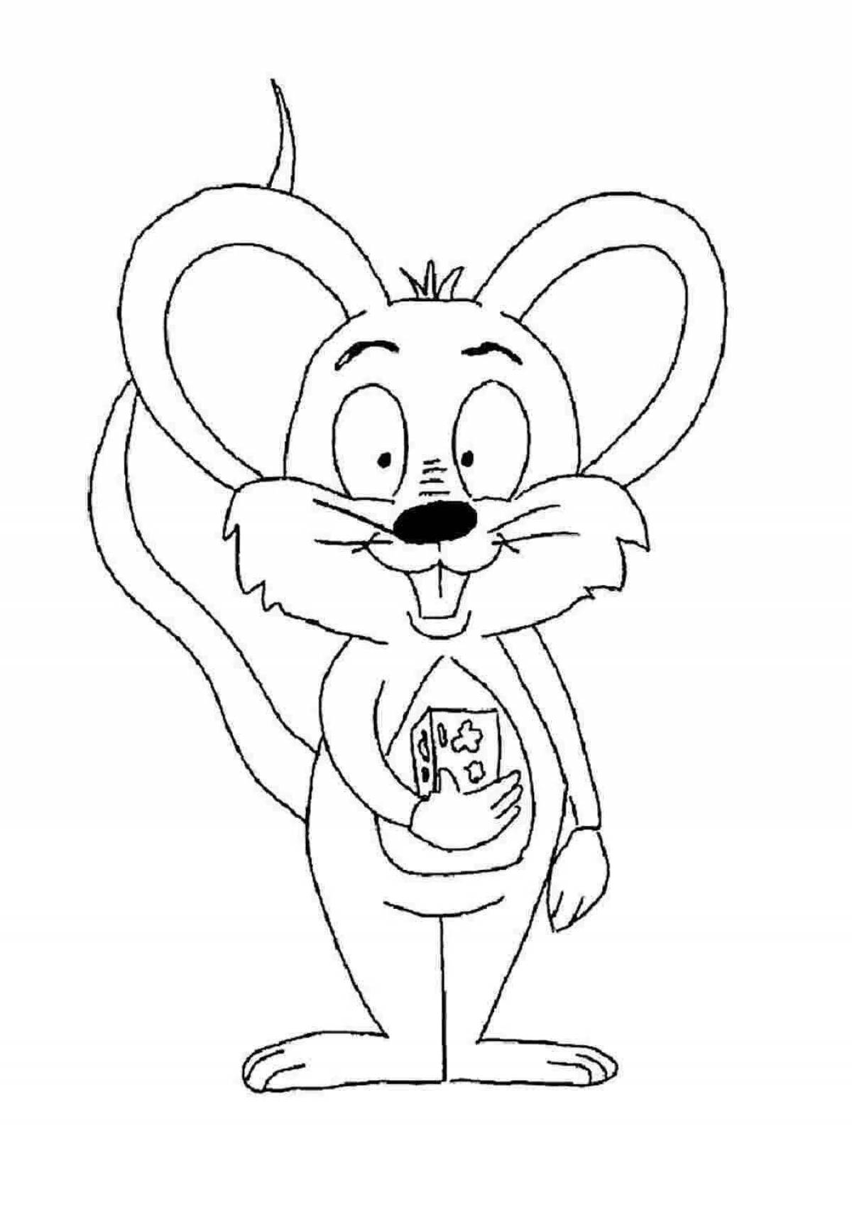 Cute mouse and bear coloring book