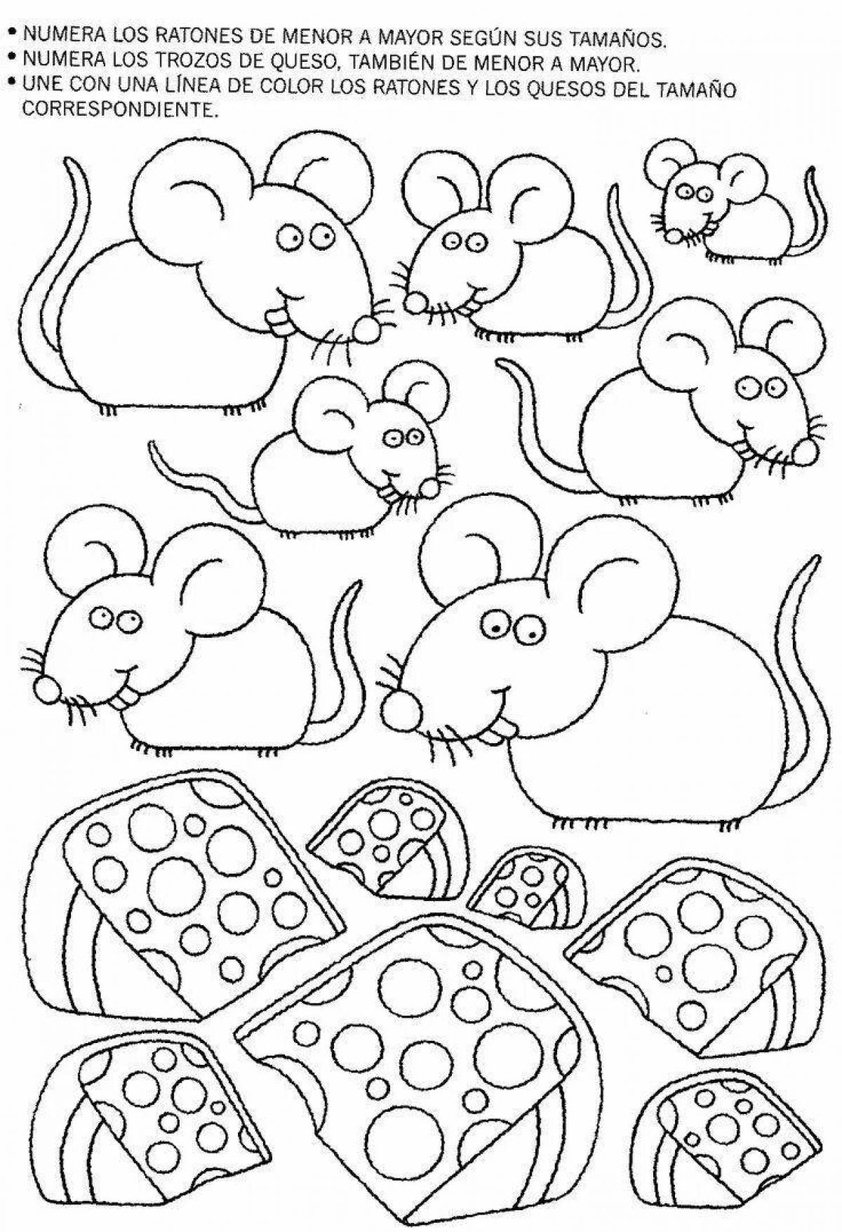 Coloring book bright mouse and bear