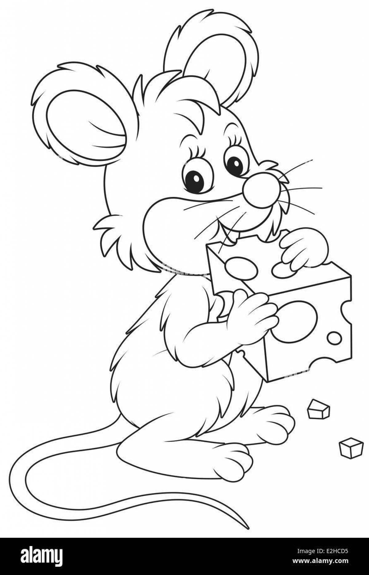 Radiant mouse and bear coloring page