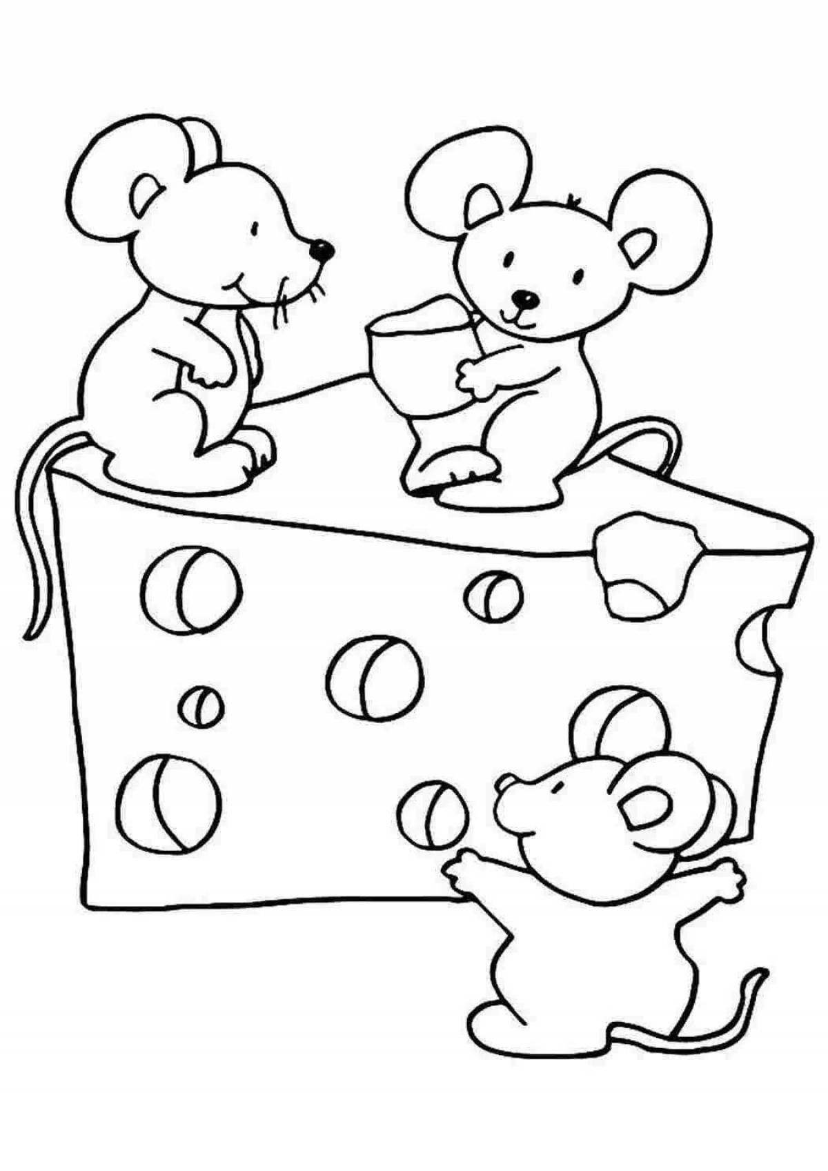 Живая мышь и медведь раскраска