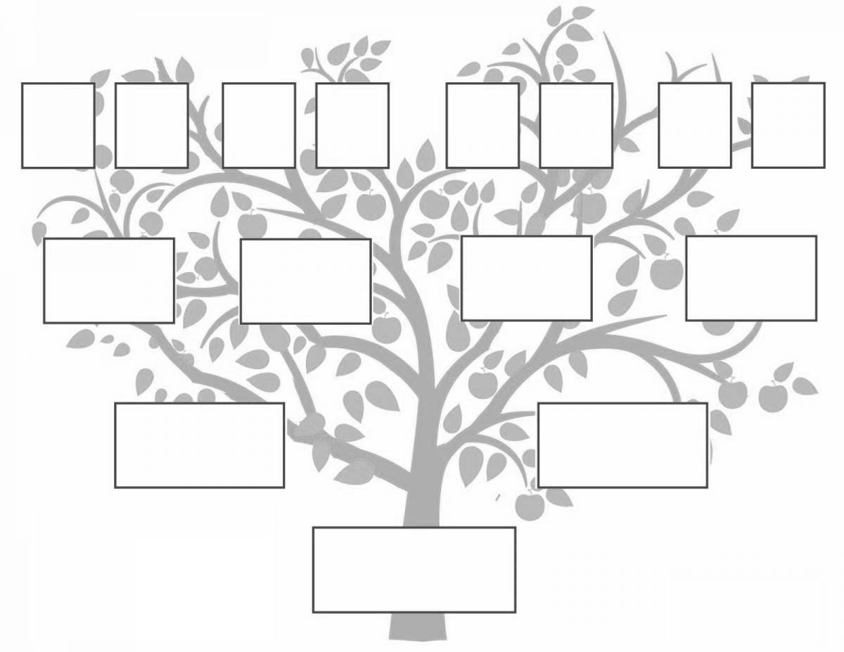 Coloring page holiday family tree