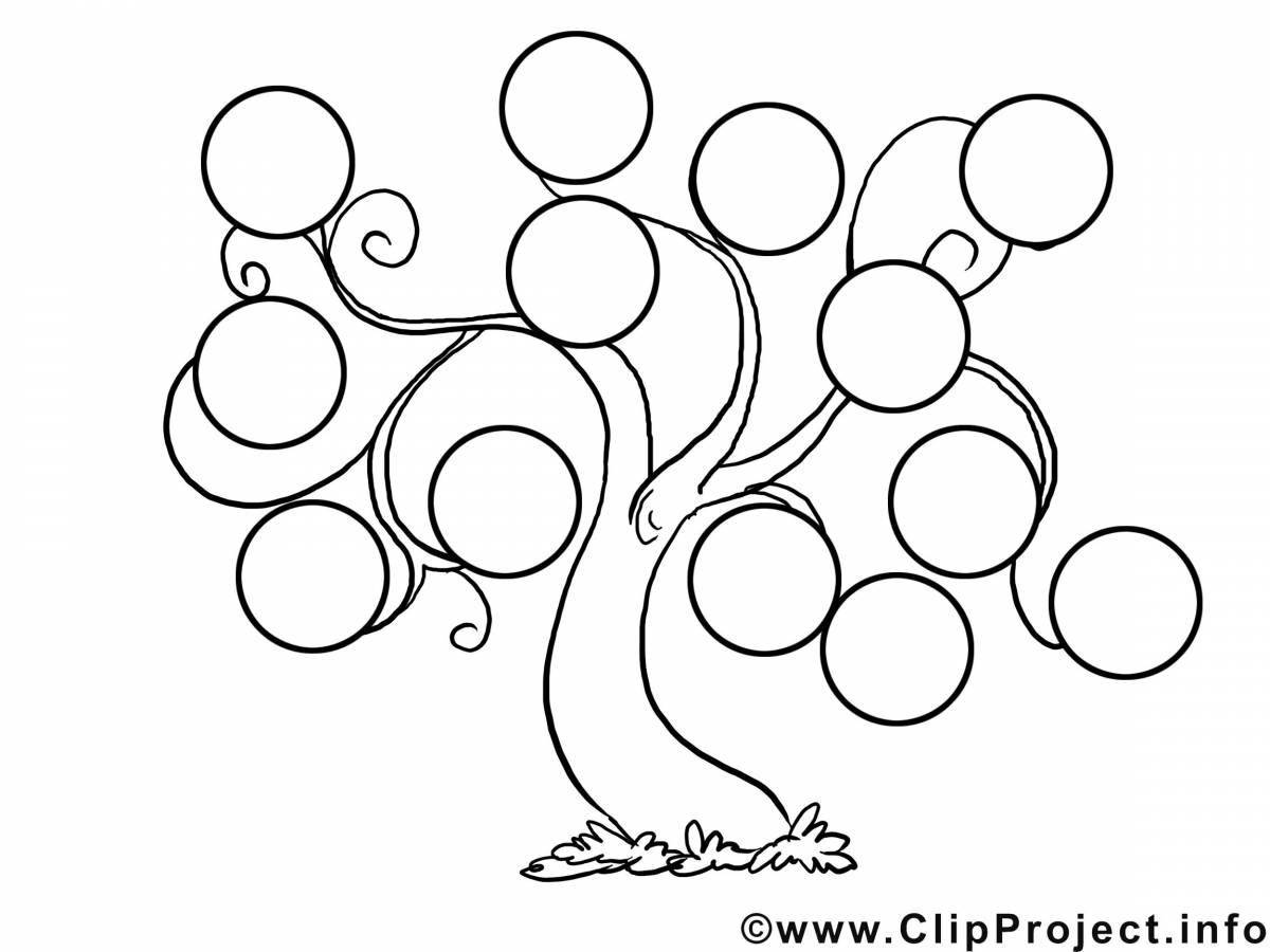 Glorious family tree coloring page