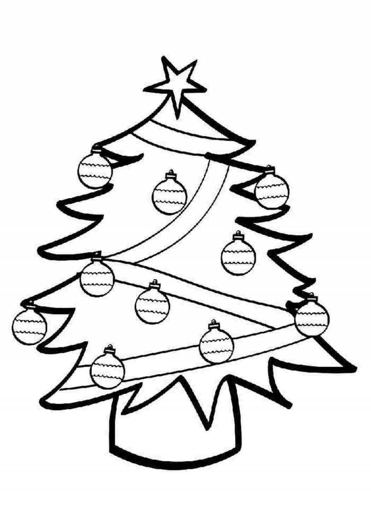 Fun coloring christmas tree by numbers
