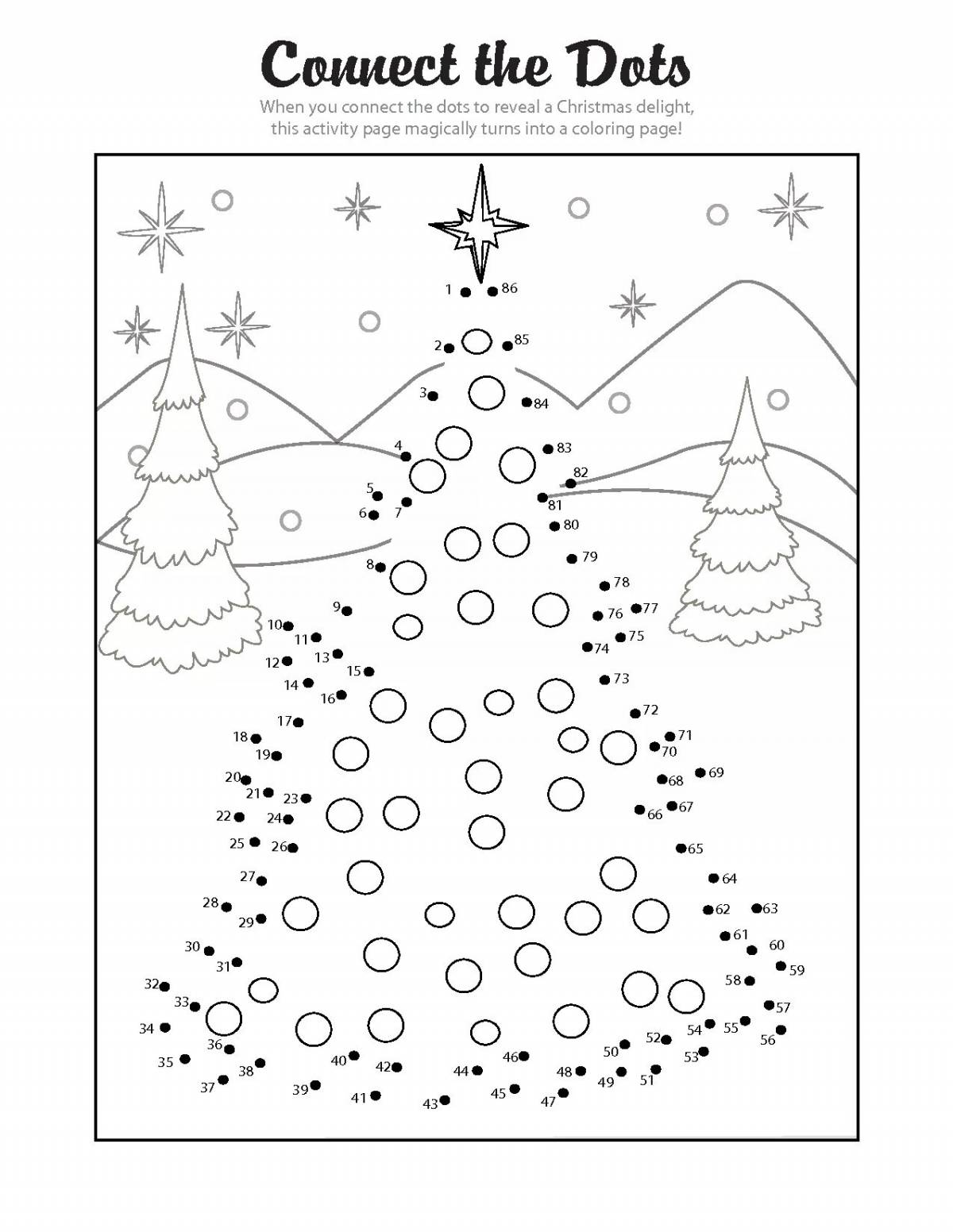 Милостивая раскраска рождественская елка по номерам