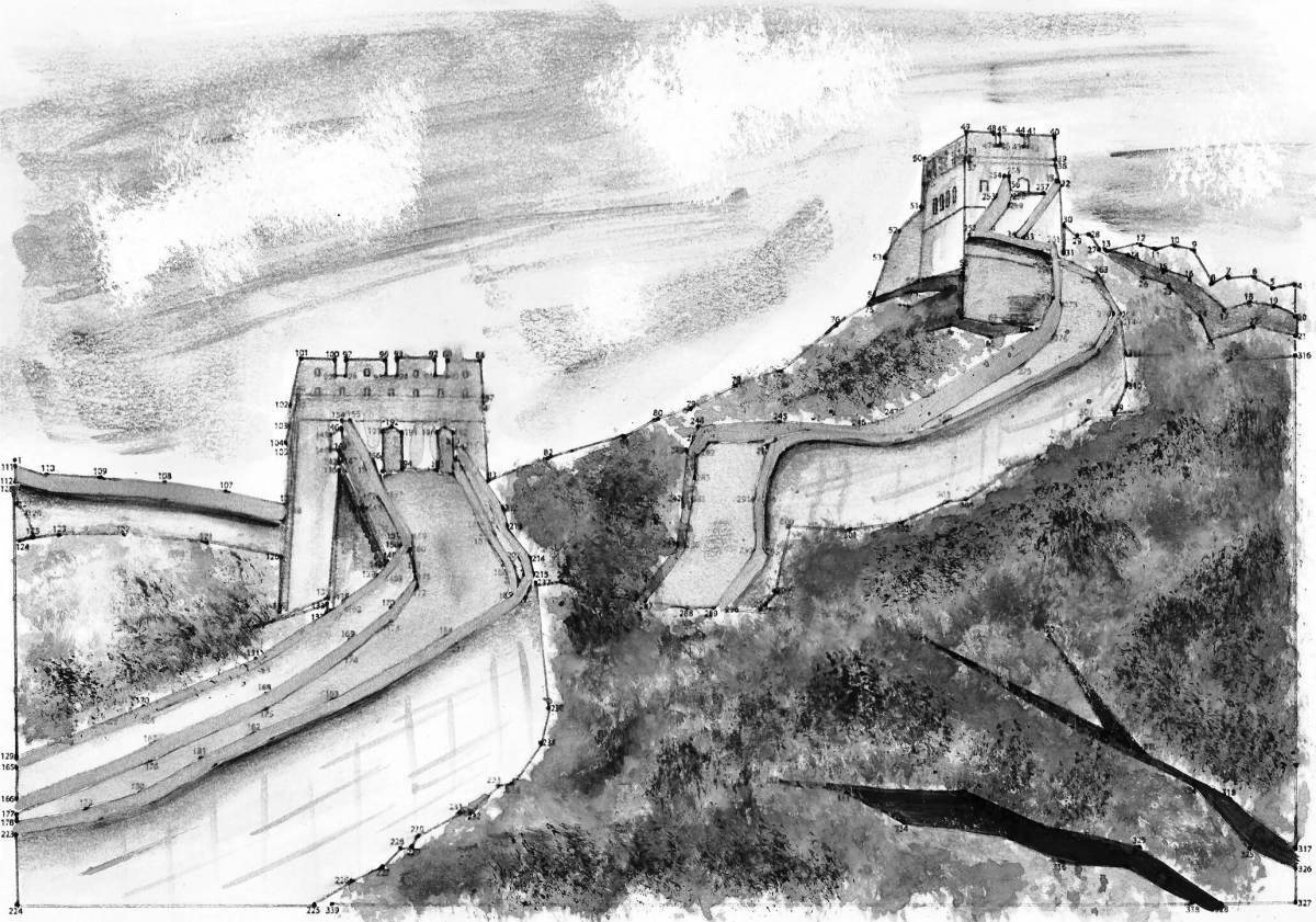 Coloring page majestic great wall of china