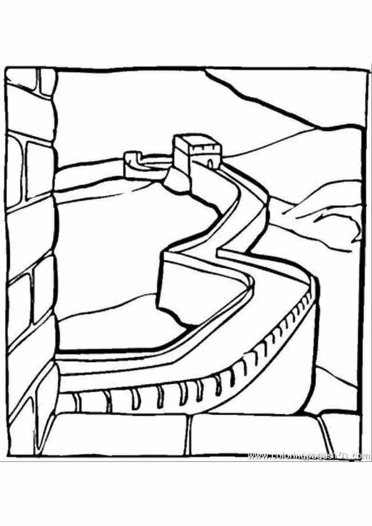 Great wall of china coloring page