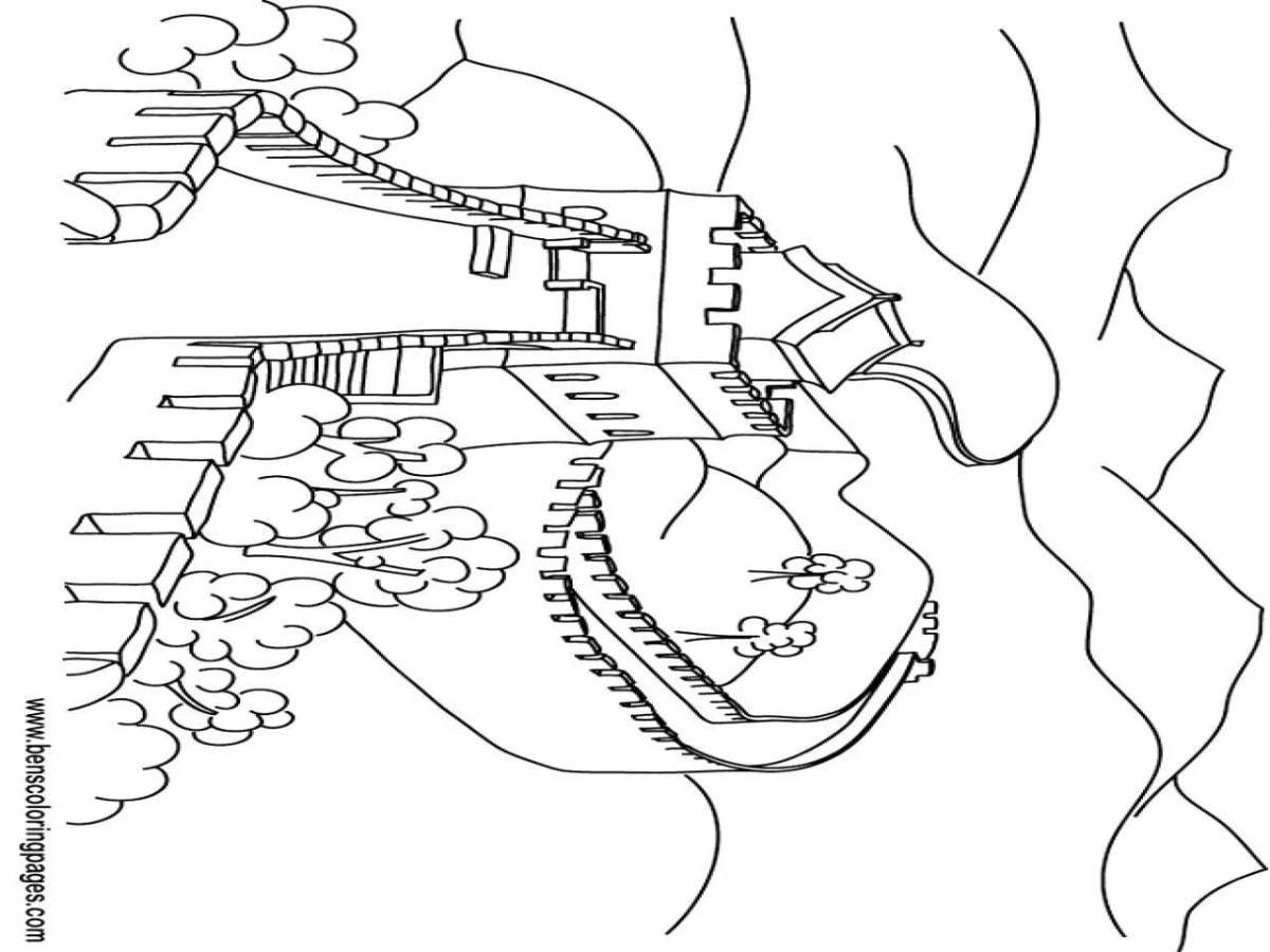 Great wall of china coloring page