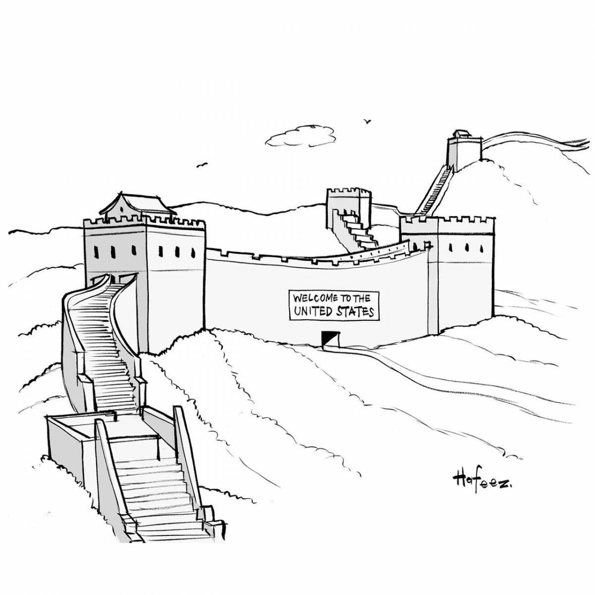 Huge great wall of china coloring book